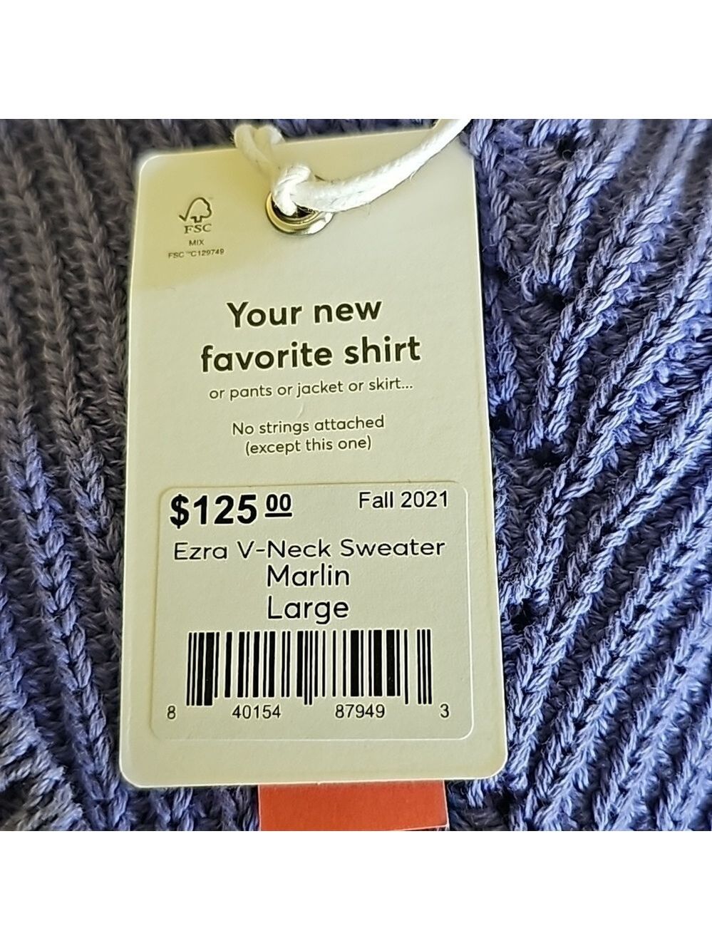 Marine Layer Ezra V Neck Sweater Marlin - Picture 5 of 8
